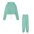Women’s Winter and Autumn Two-Piece Tracksuit - Oversized Sweatshirt Solid Color Sportswear Hoodie - Warms Hoodies